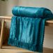 Catherine Lansfield Fluweel en imitatiebont 150x200cm plaid Teal