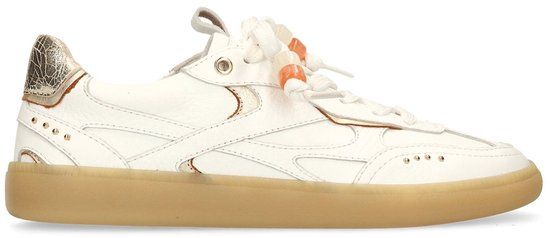 Manfield - Dames - Witte suède lage sneakers - Maat 41
