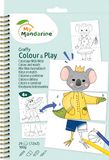 MY MANDARINE GY170C - Kleurboek Graffy Colour & Play 24 tekeningen 160 g - Vanaf 4 jaar - Kleuren & mengen - VERKLEDE DIEREN
