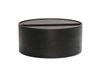DALI Table basse ronde bois noir avec plateau pivotant et rangement D80 cm