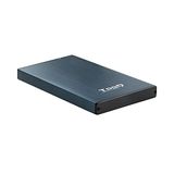 TooQ TQE-2527PB - behuizing voor 2,5 inch HDD (SATA I/II/III tot 9,5 mm hoog, USB 3.0), aluminium, LED-display, oceaanblauw, 50 g