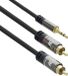 ACT 5 meter High Quality audio aansluitkabel 1x 3,5mm stereo jack male - 2x tulp male AC3607