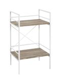 HAKU Bijzettafel eiken licht wit MDF metaal salontafel klein - Maat: B 34 cm x H 62 cm x D 27 cm, Stijl: Modern