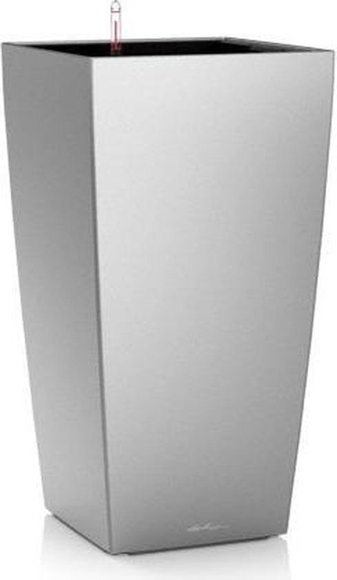 LECHUZA CUBICO PREMIUM 30 - Plantenbak - ALL-IN-ONE set - zilver metallic