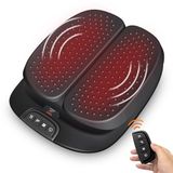 Snailax Voetmassageapparaat met vibratie en warmte, elektrisch voetmassageapparaat met afstandsbediening, massageapparaat voor voetmassage, zwart, geschenken