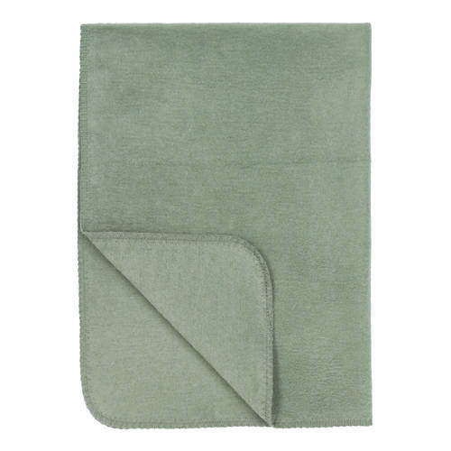 Meyco Meyco katoenen baby ledikantdeken uni 100x150 cm forest green