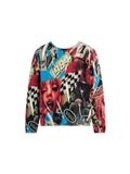 Desigual Sweatshirt aqua / rood / zwart / wit