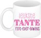 Bellatio Decorations Cadeau koffie/thee mok voor tante - roze - de leukste tante - keramiek - 300 ml