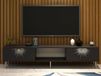 NIDAS meuble tv-hifi 2 portes anthracite/argenté
