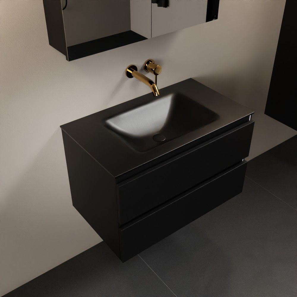 Mondiaz Aivy badmeubelset - 80x45x50cm - 2 lades - Met spiegelkast - MDF Urban AIVY80401
