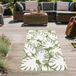 Tapis d'extérieur exotique avec feuilles tropicales vert, 90 x 150 cm