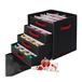 Merkloos / Sans marque Relaxdays Kerstballen opbergdoos met lades, voor 64 ballen, polyester en karton, zwart