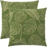 vidaXL Kussensloop 2 pcs HEERLEN Blad Design 80 x 80 cm Polyester
