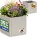 Ethica Pot de fleurs - lot de 2 - plastique blanc craie - 36 x 36 x 35 cm