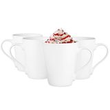 Glasmark KROSNO 1992 mok keramiek set van 4 300 ml koffiekopje koffiemok drinkbeker theekopjes vaatwasmachinebestendig wit Maja