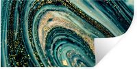 StickerSnake Muursticker - Marmerlook - Goud - Turquoise - Glitter - 80x40 cm