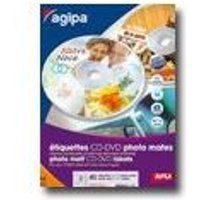 Apli 118936 CD/DVD Labels, Matte, A4, 117.5 x 18 mm, 40 Labels