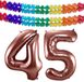Folat Verjaardag Leeftijd folieballon - 45 jaar - rosé goud - 86 cm - cijferballon groot - incl 2x feestslingers