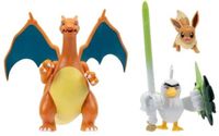 Jazwares Pokémon Figure 3-Pack Eevee, Sirfetch'd & Charizard Mini-Figuur