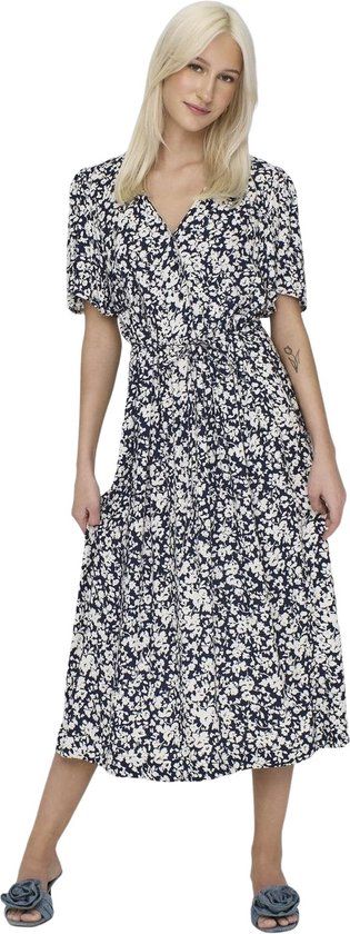 ONLY ONLHALIA Women's Dress - Size S - Dark Blue Floral - Knee Length