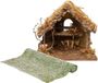 Edelman Bv Crèche vide - L30 x l18 x H26 cm - incl. sol/fond en herbe - enneigé