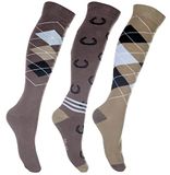 HKM Cardiff rijsokken voor dames, Bruin/Beige, S