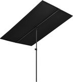 vidaXL Parasol met aluminium paal 2x1,5 m zwart