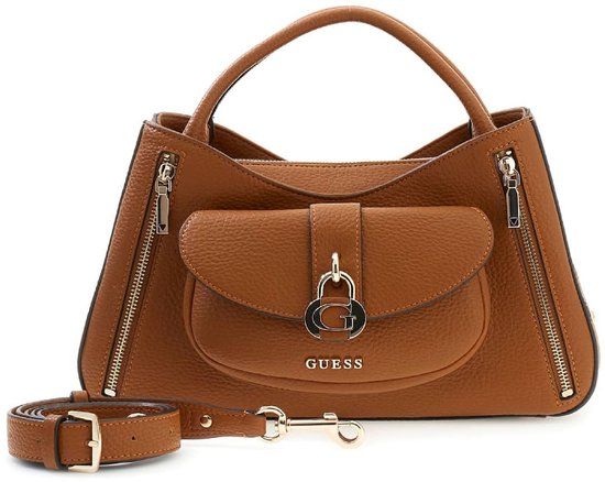 GUESS Jessa Girlfriend Bag Handtas Schoudertas Caramel Bruin