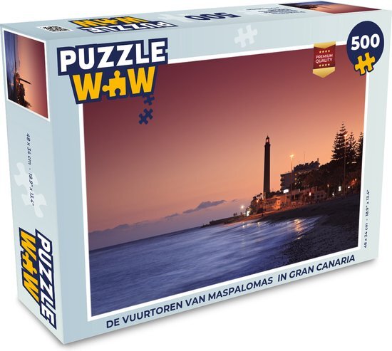 MuchoWow Puzzel De vuurtoren van Maspalomas in Gran Canaria - Legpuzzel - Puzzel 500 stukjes