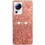 Xiaomi 13 Lite Paillettes coeur bedrukt siliconen hoesje