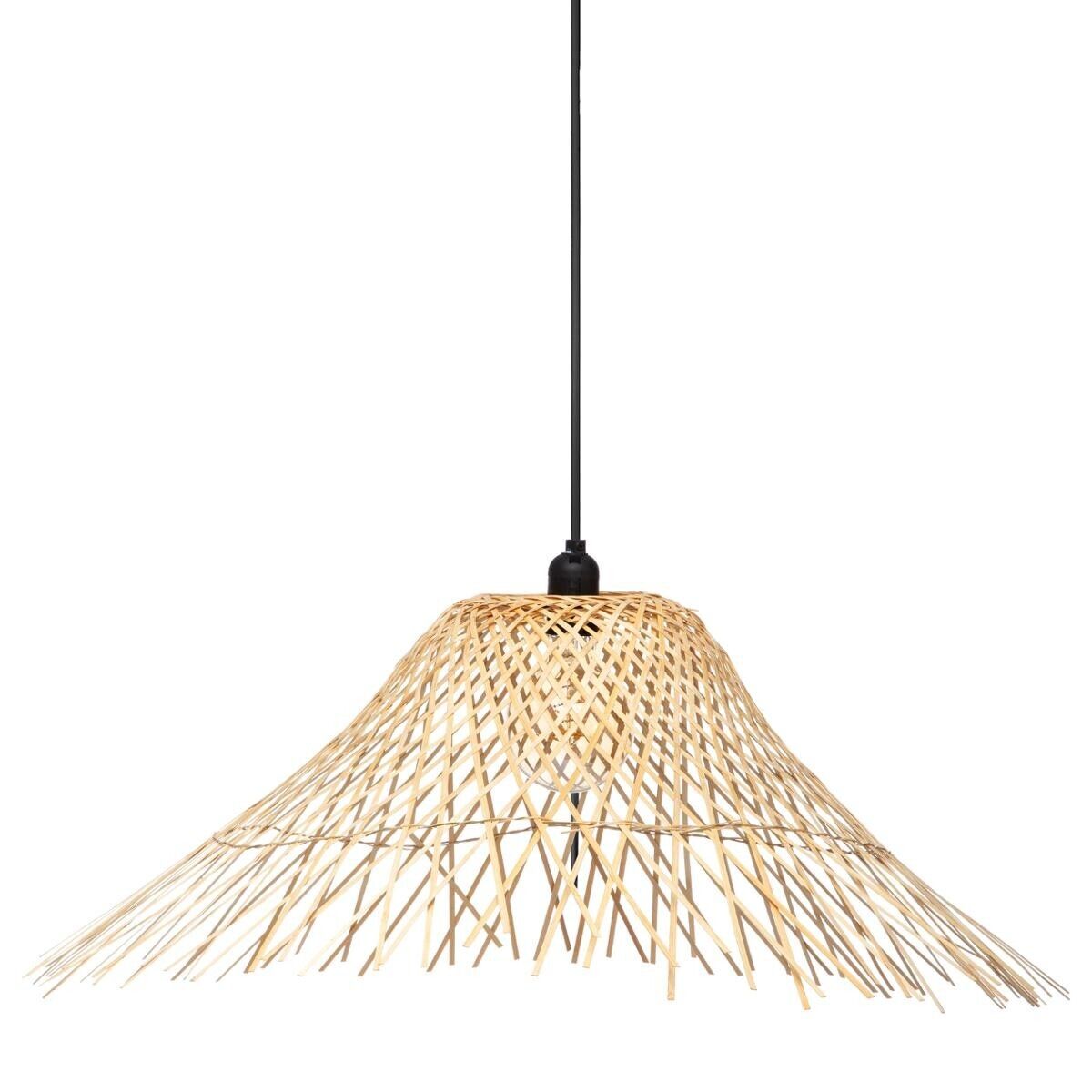 Atmosphera Hanglamp Moxa bamboe - E27, niet inbegrepen - Ø76xH27cm - Naturel