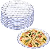 Plasticforte Assiettes de dîner incassables Elite - 12x - plastique - style cristal - transparent - Dia 25 cm - Camping - BBQ - Fête
