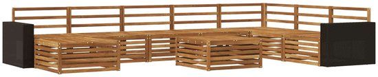 vidaXL Hoek loungeset 8 zitplekken Naturel Massief Acacia Hout