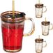 Merkloos Relaxdays drinkglazen met handvat - set van 4 - 450 ml - lichtbruin