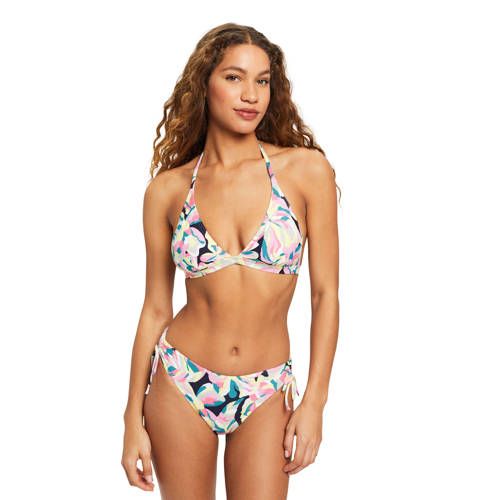 ESPRIT Women's Beach Triangle Bikini Top - Blue/Pink/Yellow