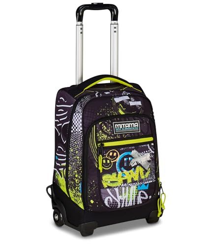 Mitama DR Junior Urban Mile schooltrolley, grijs, met mega vak en dubbele handgreep, basis- en middelschool, vrijetijdstrolley, voor kinderen en jongens, Grijs, Eén maat, casual