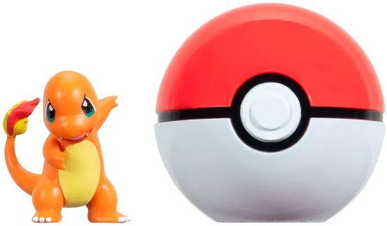 Jazwares Pokémon Clip'n'Go Poké Balls Charmander #1 & Poké Ball Mini-Figuur