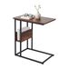 Relaxdays table d'appoint banc avec rangement, forme en U, 60x55x36 cm, métal et MDF, brun-noir