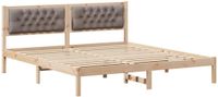 vidaXL Cadre de lit avec tête de lit Taupe 160 x 200 cm Pin massif