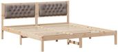 vidaXL Cadre de lit avec tête de lit Taupe 160 x 200 cm Pin massif