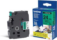 Brother Gloss Laminated Labelling Tape - 24mm, Black/Green