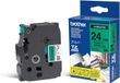Brother Gloss Laminated Labelling Tape - 24mm, Black/Green