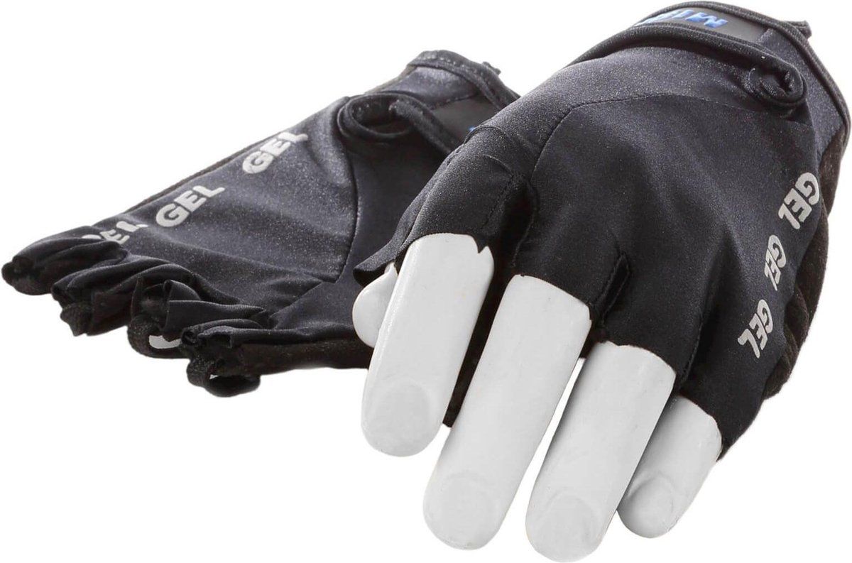 Mirage handschoen vingerloos Lycra gel zwart L - 8717729482933