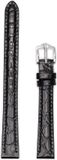 Hirsch Bracelet Crocograin Noir - Cuir - 14mm