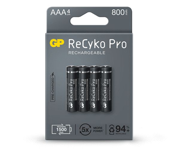 GP ReCyko Pro AAA batterijen 800 mAh (4)