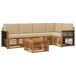 vidaXL - Extérieur - canapé - set - 5 - pcs - Naturel - Acacia massif - Bois - et - Polyester