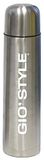 GioStyle stalen thermosfles zilver inhoud 1 liter metaal