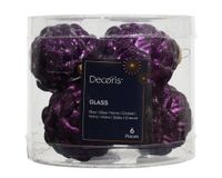 Decoris Dennenappel glas d5h7 cm vijg 6 st