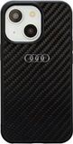 Audi Carbon Fiber Back Case - Geschikt voor Apple iPhone 14 (6.1") - Zwart