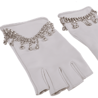 Elif Domanic Caron Witte Handschoenen Leren Handschoenen Maat M
